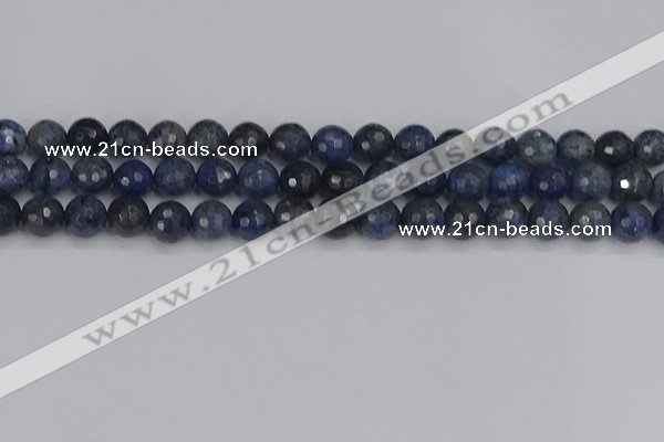 CDU318 15.5 inches 10mm faceted round blue dumortierite beads