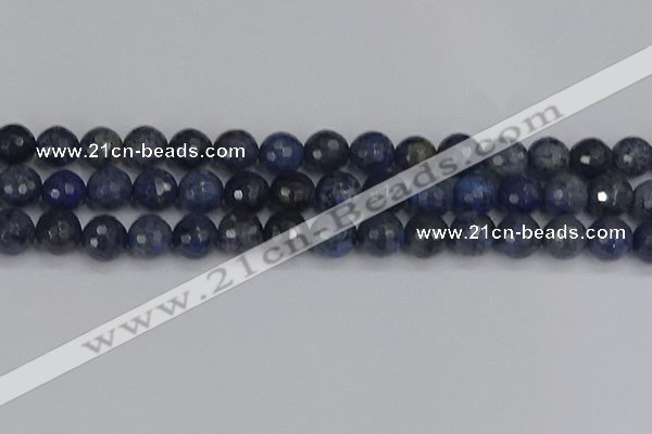 CDU319 15.5 inches 12mm faceted round blue dumortierite beads