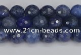 CDU323 15.5 inches 6mm faceted round blue dumortierite beads