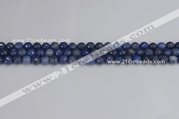 CDU323 15.5 inches 6mm faceted round blue dumortierite beads