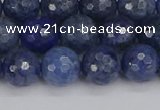 CDU324 15.5 inches 8mm faceted round blue dumortierite beads