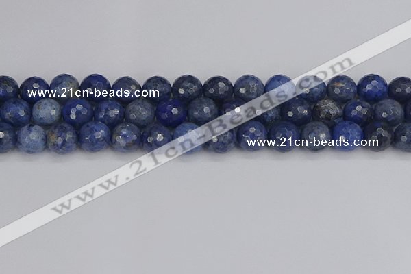 CDU325 15.5 inches 10mm faceted round blue dumortierite beads