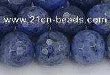 CDU326 15.5 inches 12mm faceted round blue dumortierite beads