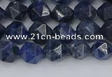 CDU330 15.5 inches 6mm faceted nuggets blue dumortierite beads