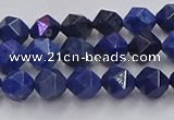 CDU336 15.5 inches 6mm faceted nuggets blue dumortierite beads