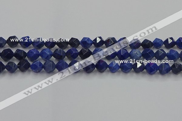 CDU338 15.5 inches 10mm faceted nuggets blue dumortierite beads