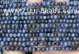 CDU350 15.5 inches 4mm round blue dumortierite beads wholesale