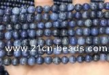 CDU351 15.5 inches 6mm round blue dumortierite beads wholesale