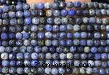 CDU400 15 inches 4mm faceted round dumortierite beads wholesale