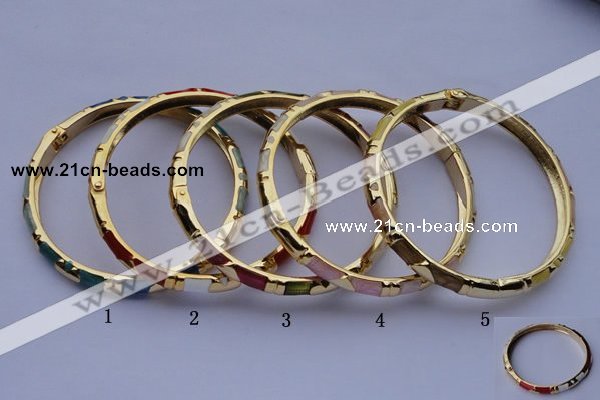 CEB01 5pcs 5.5mm width gold plated alloy with enamel bangles wholesale