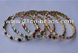 CEB02 5pcs 7mm width gold plated alloy with enamel bangles wholesale