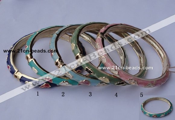 CEB03 5pcs 7mm width gold plated alloy with enamel bangles wholesale