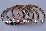 CEB04 5pcs 6mm width gold plated alloy with enamel bangles wholesale