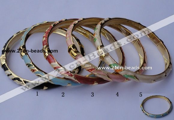 CEB05 5pcs 6mm width gold plated alloy with enamel bangles wholesale