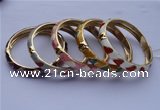 CEB06 5pcs 10mm width gold plated alloy with enamel bangles wholesale