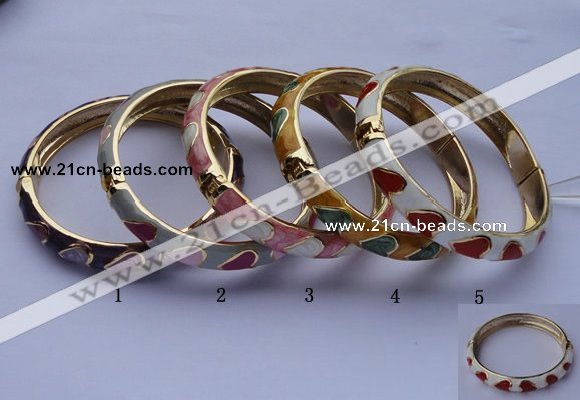 CEB06 5pcs 10mm width gold plated alloy with enamel bangles wholesale