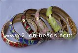 CEB07 5pcs 11.5mm width gold plated alloy with enamel bangles wholesale