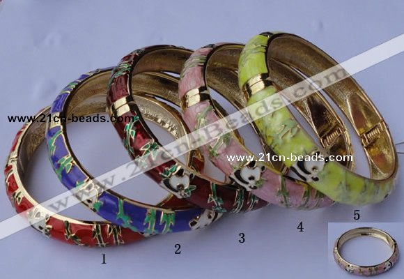 CEB07 5pcs 11.5mm width gold plated alloy with enamel bangles wholesale