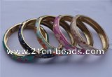 CEB09 5pcs 11.5mm width gold plated alloy with enamel bangles wholesale