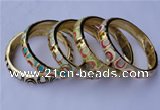 CEB10 5pcs 11.5mm width gold plated alloy with enamel bangles wholesale