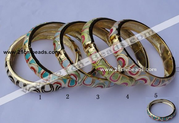 CEB10 5pcs 11.5mm width gold plated alloy with enamel bangles wholesale