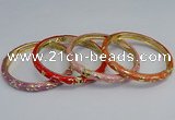 CEB101 6mm width gold plated alloy with enamel bangles wholesale