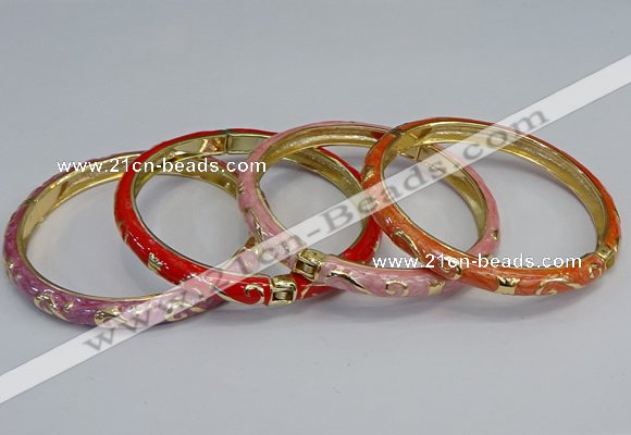 CEB101 6mm width gold plated alloy with enamel bangles wholesale