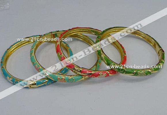 CEB102 6mm width gold plated alloy with enamel bangles wholesale