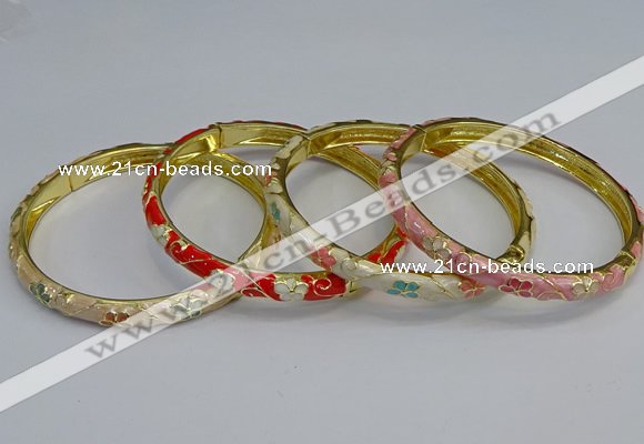 CEB103 6mm width gold plated alloy with enamel bangles wholesale