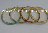 CEB104 7mm width gold plated alloy with enamel bangles wholesale