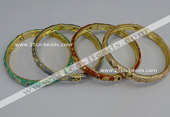 CEB104 7mm width gold plated alloy with enamel bangles wholesale