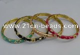 CEB106 7mm width gold plated alloy with enamel bangles wholesale