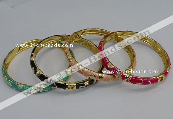 CEB106 7mm width gold plated alloy with enamel bangles wholesale