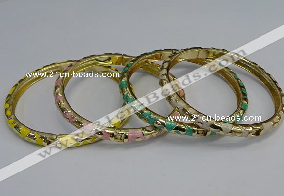 CEB108 7mm width gold plated alloy with enamel bangles wholesale