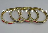 CEB109 7mm width gold plated alloy with enamel bangles wholesale