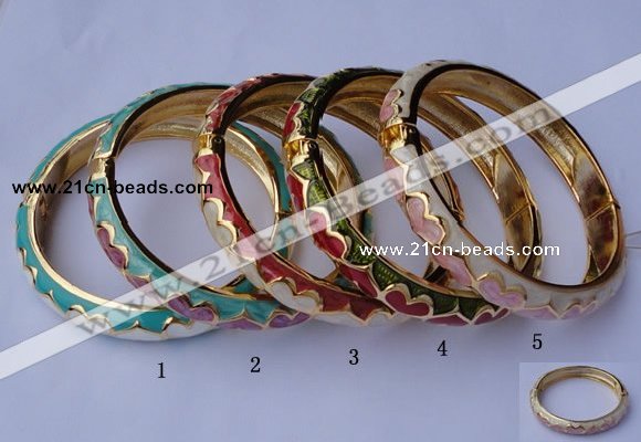 CEB11 5pcs 10mm width gold plated alloy with enamel bangles wholesale