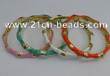 CEB110 6mm width gold plated alloy with enamel bangles wholesale