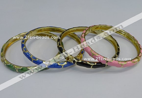 CEB111 6mm width gold plated alloy with enamel bangles wholesale