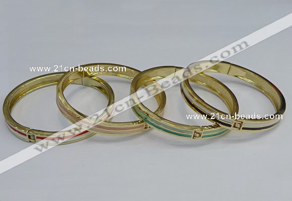 CEB112 7mm width gold plated alloy with enamel bangles wholesale