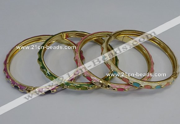 CEB114 6mm width gold plated alloy with enamel bangles wholesale