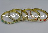 CEB117 6mm width gold plated alloy with enamel bangles wholesale