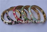 CEB12 5pcs 10mm width gold plated alloy with enamel bangles wholesale