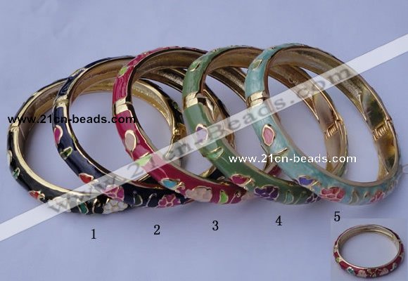 CEB12 5pcs 10mm width gold plated alloy with enamel bangles wholesale