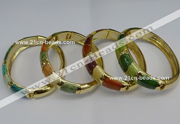 CEB121 16mm width gold plated alloy with enamel bangles wholesale