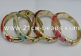 CEB123 16mm width gold plated alloy with enamel bangles wholesale