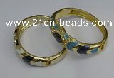 CEB127 16mm width gold plated alloy with enamel bangles wholesale