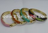 CEB128 16mm width gold plated alloy with enamel bangles wholesale