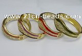 CEB129 22mm width gold plated alloy with enamel bangles wholesale