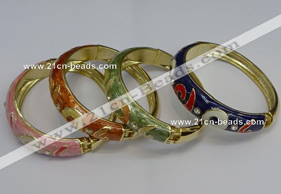 CEB131 16mm width gold plated alloy with enamel bangles wholesale