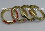 CEB132 16mm width gold plated alloy with enamel bangles wholesale